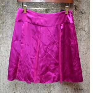 Saja 100% Silk Magenta Pleated Skirt Women’s Size 4